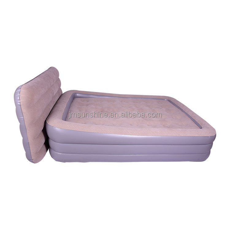Queen Size Flocking backrest Air Bed Inflatable mattress