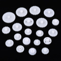 75Pcs Mixed White Plastic Gear Gearbox Rack Pulley Belt Worm Gear Single Double Gear DIY Tool For Robot Repair Tool Kit