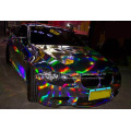 152 x40cm Silver black Holographic Chrome Vinyl Holo Film Laser Plating Car Wrap Sticker Sheet With Air Bubble Free