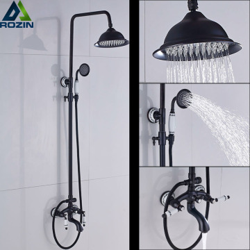 Luxury Shower Faucet Set Dual Handle 8
