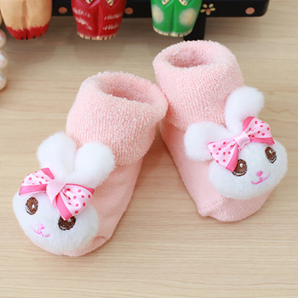 Cartoon Baby Girls Boys Socks Fashion Newborn Kids Baby Girls Boys No Slip Warm Socks Slipper Shoes Boots Calcetines Dibujos