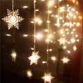 Memory 8 Mode Flashing Light Waterproof Holiday Outdoor Xmas Snowflake LED Curtain String Party Connectable Wave Fairy Light D30