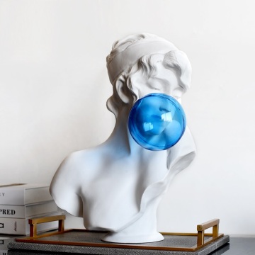 WU CHEN LONG Roman Creative Blue Bubble Girl Figure Art Sculpture Venus Goddess Statue Resin Crafts Simple Home Decoration R4249