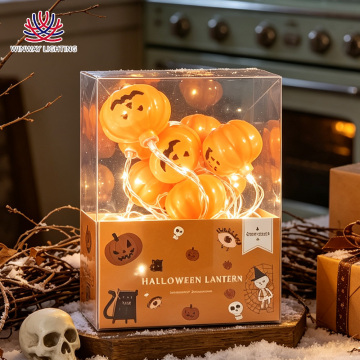 Flat Face Pumpkin String Lights, 10L