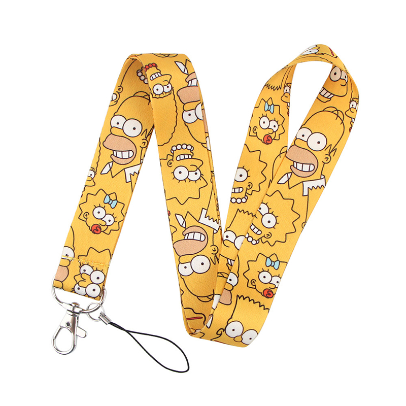 Cartoon funny characters Neck keychain necklace webbings ribbons Anime Cartoon Neck Strap Lanyard badge holder Keychain Lanyards