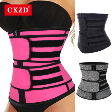 CXZD Women Sauna Waist Trainer Corset Sweat Zipper Belt for Women Weight Loss Compression Trimmer Workout Fitness Shapewear