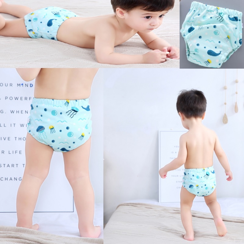 Baby Reusable Washable Diaper Pant Infant Training Cloth Pocket Nappy Inserts Panties Diapers 6 layers Cover Wrap Suits Girl Boy