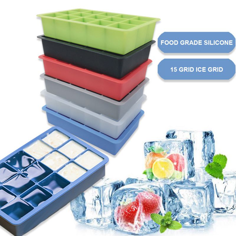 NEW 15-Cavity DIY Ice Maker Silicone Ice Cube Maker Ice Cube Trays Candy Chocolate Mold Square 1pc
