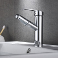 XUNSHINI Bathroom Kitchen Basin Faucet Single Handle Pull Out Spray Sink Tap Hot And Cold Water Crane Deck Mount Faucets