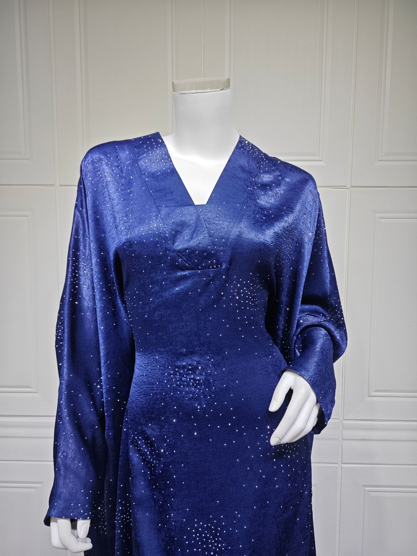 Hot-fix Rhinestone Abaya Shiny Kaftan Dress MQ180 (10)