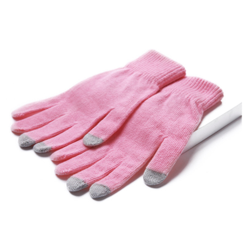 1 Pair Woman Winter Thermal Touch Screen Adult Warm Gloves Multi-color Strong Sensitivity Knitted Gloves Camping Hiking Gloves