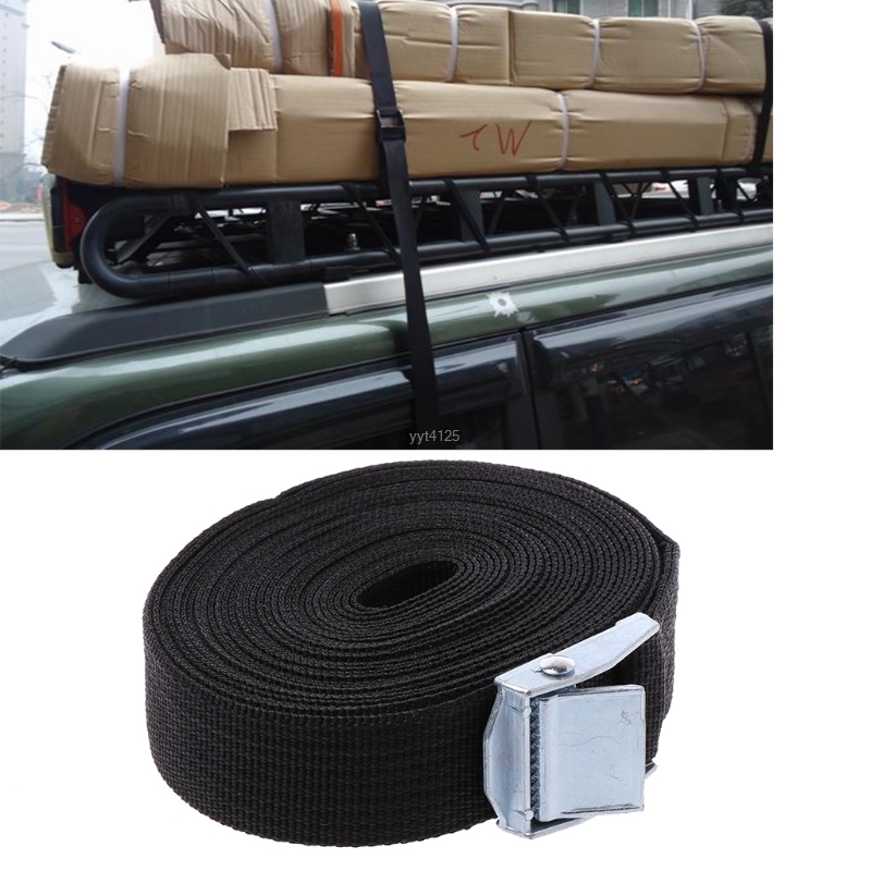 5m*25mm Car Tension Rope Tie Down Strap Strong Ratchet Belt Luggage Bag Cargo Lashing With Metal Buckle wholesale