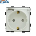 Bingoelec EU Standard,Hot Sale DIY White Germany French Socket Function Part With Cover,110-250V 16A