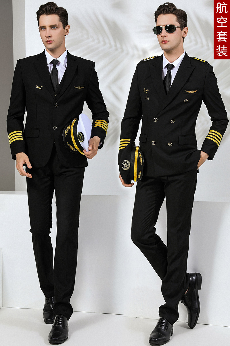 Pilot Uniform Air Captain Jacket Pants Avion Airline Men Top Trousers Security Guard Manager Costume Aeronautica Militare Suit