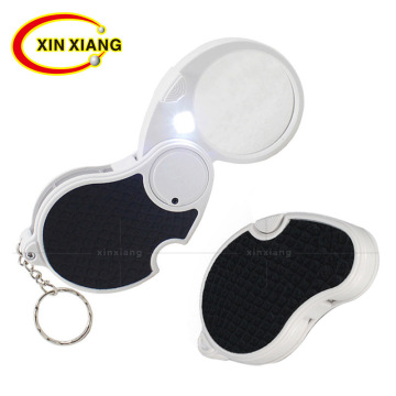 Portable 5X Magnifying Glass With LED Handheld Illuminated Magnifier Lamp Foldable Magnifier Loupe Non-slip LED Lupa Optical Len