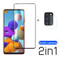 2-in-1 Tempered Glass For Samsung Galaxy A21S A51 A71 Camera Lens Screen Protectors For Samsung Galaxy S21 Plus A12 A21 Glass