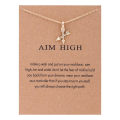 Fashion Message Card Lucky Horseshoe Gold Necklace Bow Bird Choker Necklace Jewelry For Women Ladies Girls Mother Gift