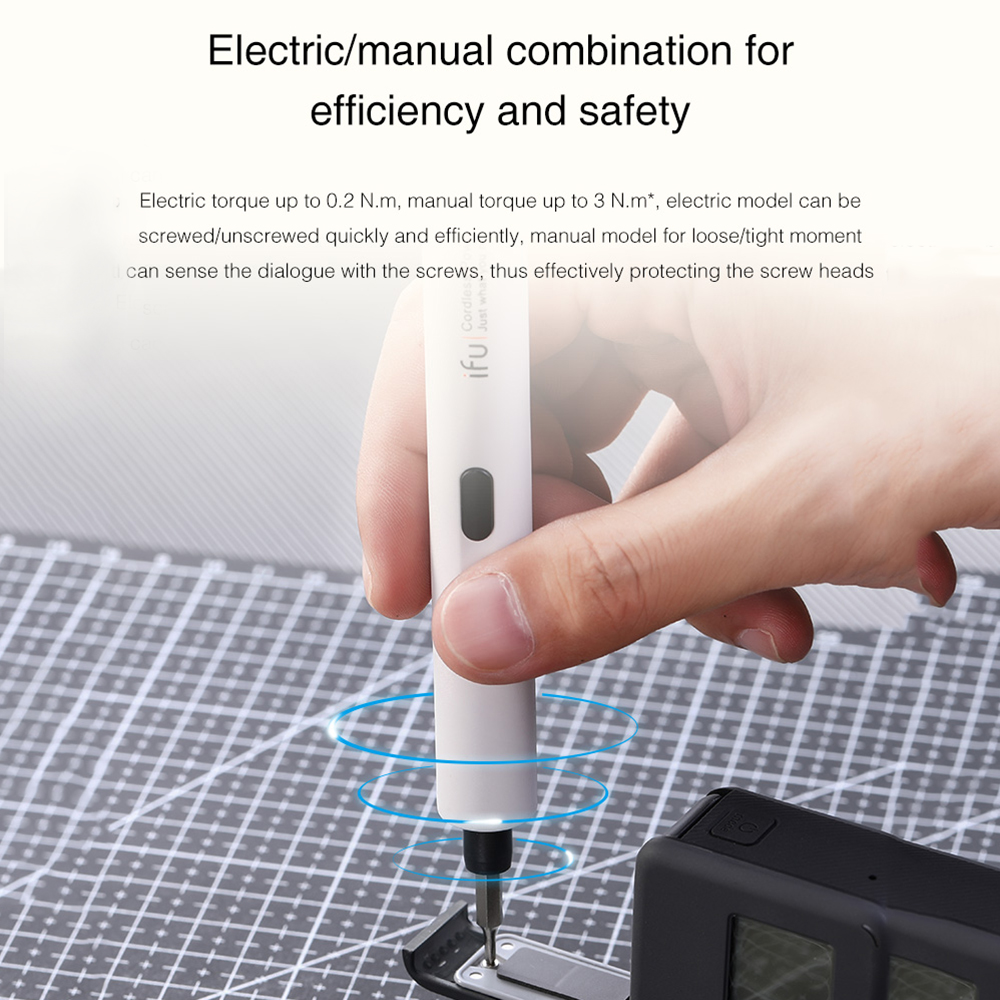 Cordless Gray/White Mini Electric Screwdriver Rechargeable Cordless Power Screw Driver Kit with LED Light Lithium Battery