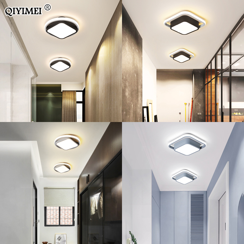 White Black Grey Modern Ceiling Lights Balcony Corridor Lamp Remote Control Lighting Creative Aisle Fixture Luminaria Lustre