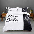 Cat side my side Words Bedding set Duvet Cover With Pillowcases Twin Full Queen King Size Bedclothes 3pcs home textile