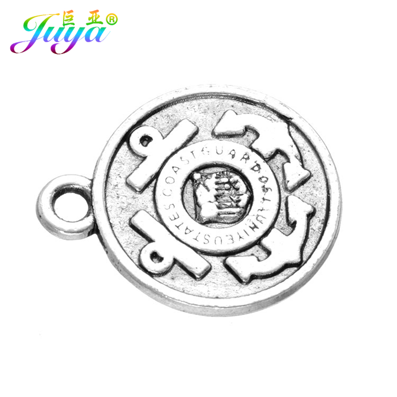 Juya 20piece Jewelry Charms Antique Silver Color Cikir United States Coast Guard Anchor Charms For Women Kids Jewelry Making