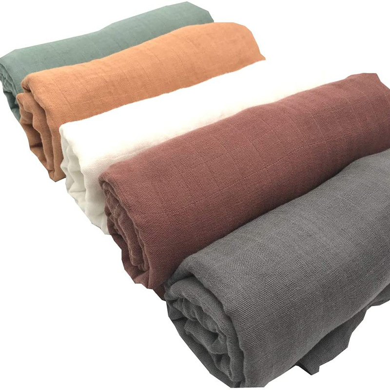 Muslin 70% Bamboo Baby Blanket 120*120cm Soft Newborn Blankets 2 Layers Bath Gauze Infant Swaddle Wrap Sleepsack Stroller Cover