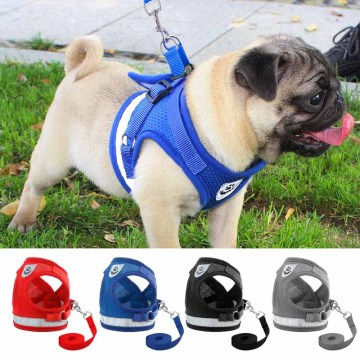 Pet Supplies Dog Harness Leash Vest for Chihuahua Pug Small Dogs Cats Nylon Mesh Vests Harnesses Reflective Walking Lead Leash