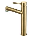 Tuqiu Bathroom Faucet Shower Head Brushed Gold Pull Out Basin Faucet Cold And Hot Sink Tap Single Handle Deck Mounted Black Tap