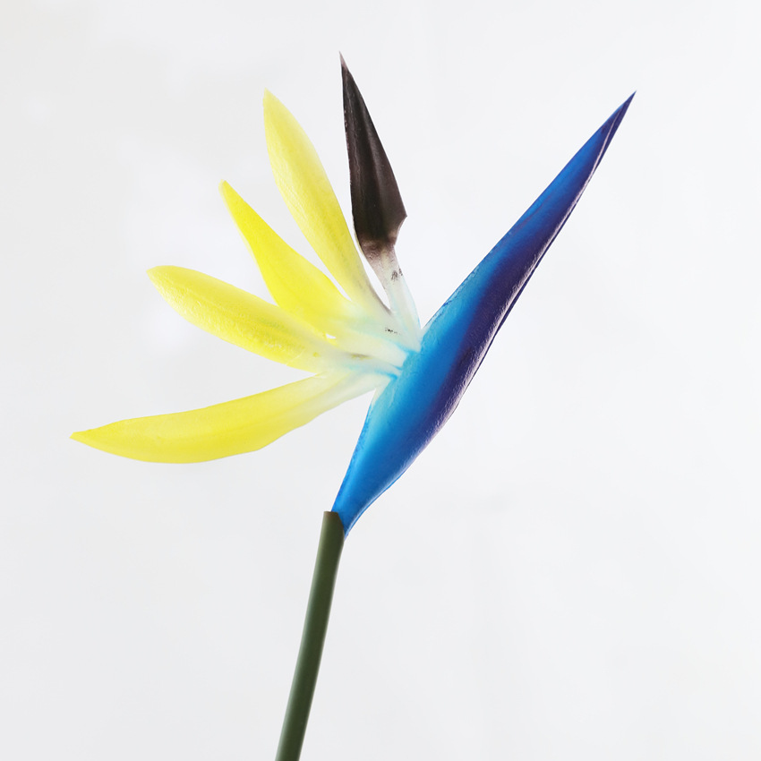 Single small paradise bird fake flower real flower touch bouquet soft plastic flower color bird of paradise dried flower decorat