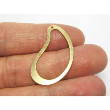 Brass charms 31x27.5mm Bean kidney Raw brass oval earring charms -10pcs R786