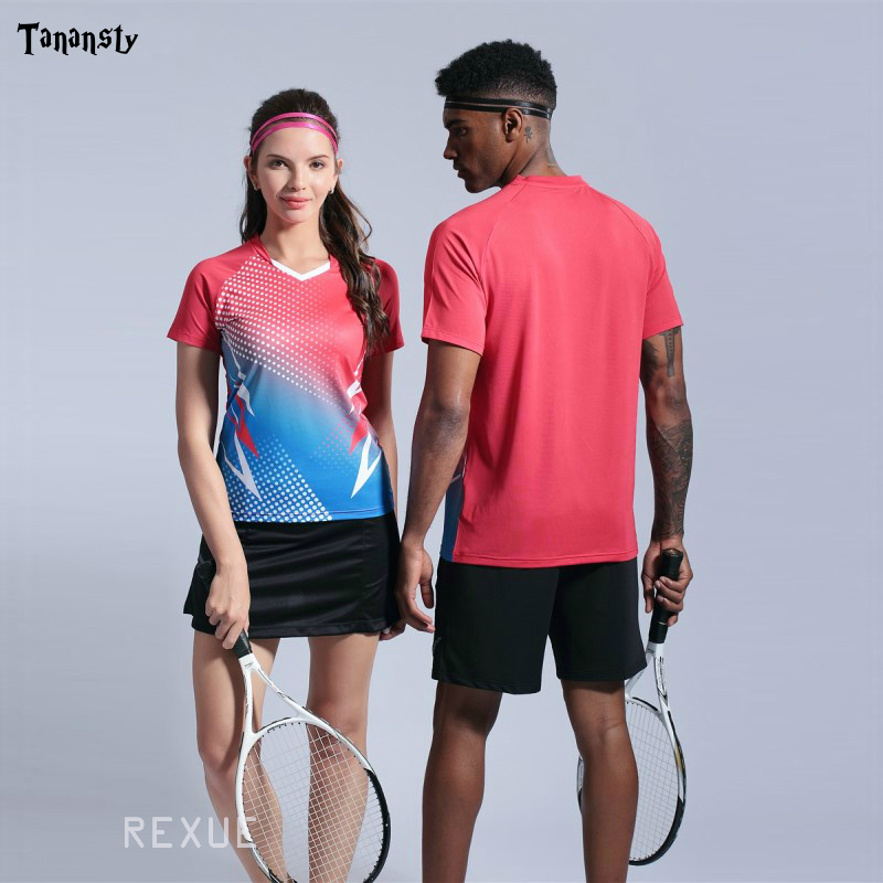 Top Quality tennis shirts set ladies badminton tshirt Women Men Table Tennis jersey tenis ninas set lady Team Training T Shirts