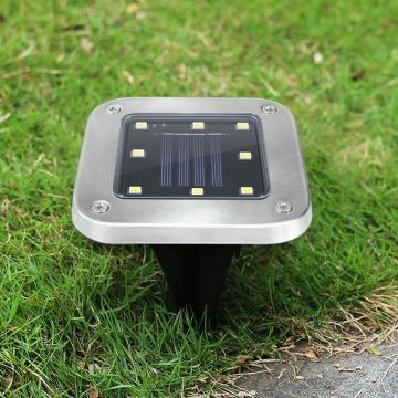 8 LEDs Ground Light Solar Powered Garden Landscape Lawn Lamp Buried Light Outdoor Road Stairs Decking light With light