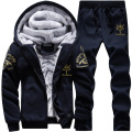 Winter Warm Jacket Suit Men Casual Tracksuit Set Brand Clothing Mens Sweats Suit Two Pieces Zipper Sweatshirt Jacket + Pant Male