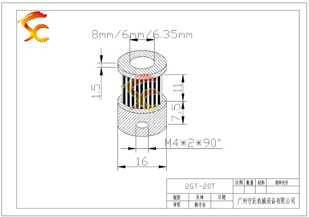 3D Printers Parts printer pulley GT2 20 teeth bore 6mm 6.35mm 8mm 2GT 20teeth timing pulley fit for GT2 belt width 10mm