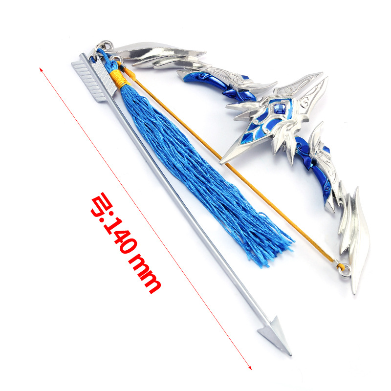 Toy sword king weapon model Houyi Elf King alloy weapon Houyi bow and arrow toy 14 cm