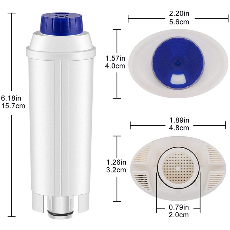 Coffee Machine Water Filter for Delonghi DLSC002 Filter Cartridge Compatible with ECAM, ETAM, EC680, EC800