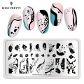 BORN PRETTY Rectangle Nail Stamp Plates for Nail Art Design Ocean Theme Stainless Steel Artist Overprint Stamp Stencils L014