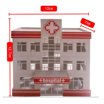 Diorama HO scale Architecture Building Hospital Model Landscape Plastic Sand Table Layout DIY Scene Collection Gifts