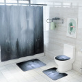 Zeegle Bath Mat and Waterproof Shower Curtain Set Microfiber Bathroom Rug Toilet Carpet Anti-Slip Mat for Bathroom Carpet Set