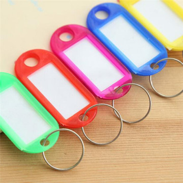 Wholsale 10/30/50pcs Plastic Key Ring for Travel Name Adress Tag Keyring Luggage Label ID Card Mix Color Key Chain