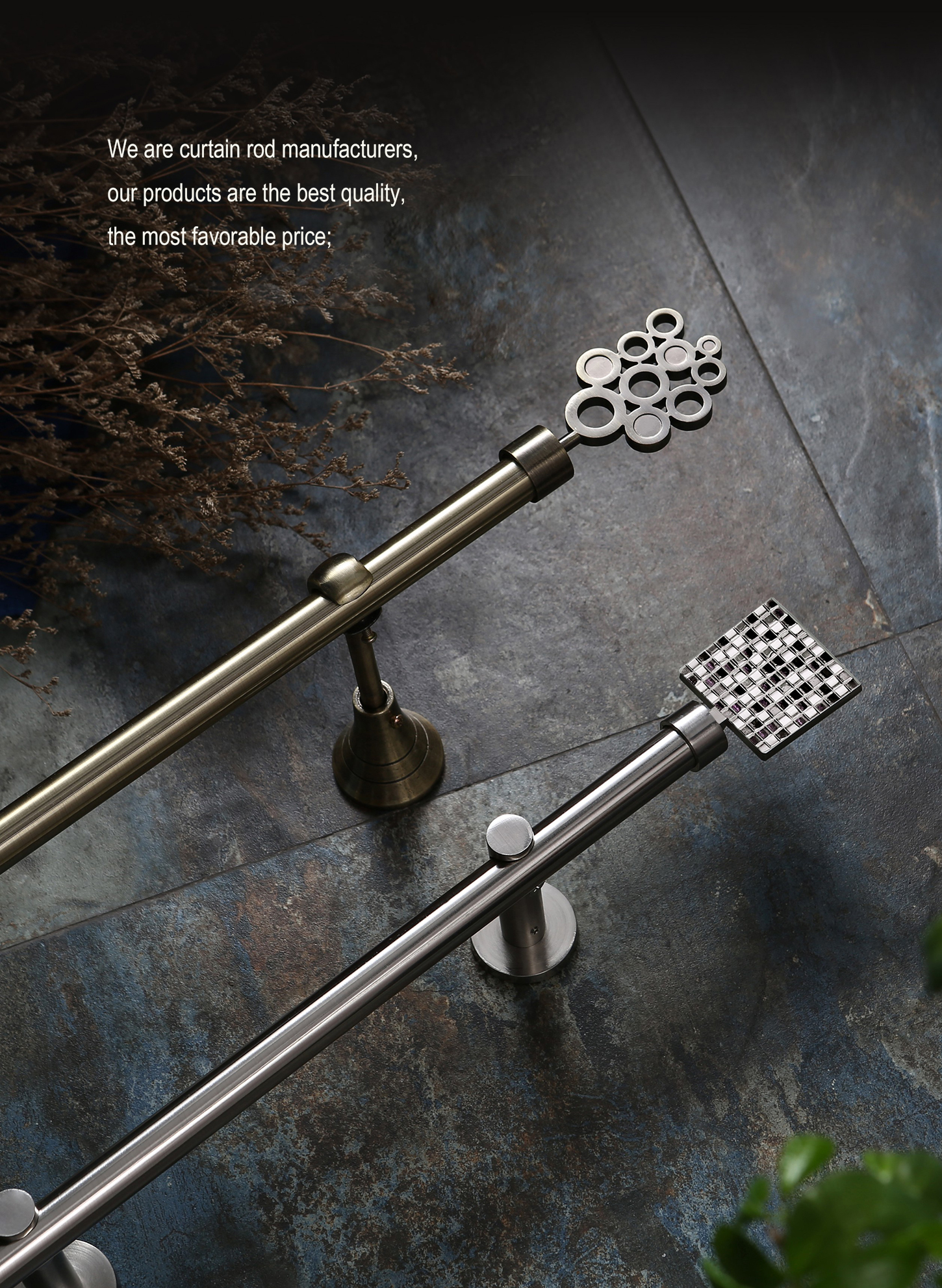 Mosaic Finial Curtain Rod