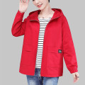 2020 New Women's Trench Coat Spring Autumn Clothes Plus Size 4XL Short Hooded Overcoat Zipper Windbreaker Female Casual Tops 396