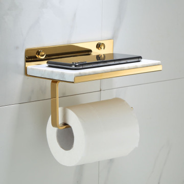 Bathroom Paper Holder Gold and White Marble Bathroom Paper Roll Holder Tissue Holder Box Rack Toilet Paper Holder Tissue Boxes