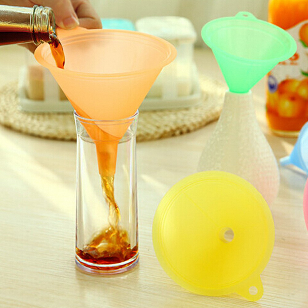 5 PCS 5 Size Colorful Plastic Liquid Oil Funnel Kitchen Funnel