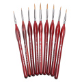 9pcs 000~6 Miniature Paint Brush Set Sable Hair Fine Detail Art Nail Drawing Brush Oil Painting Gouache Painting Tool Set