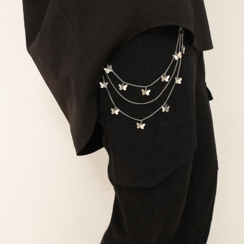 Sexy Body Chain Tassel U-shaped Body Chain Multi-layer Chain Small Butterfly Pendant Waist Chain Charm Body Chain Jewelry