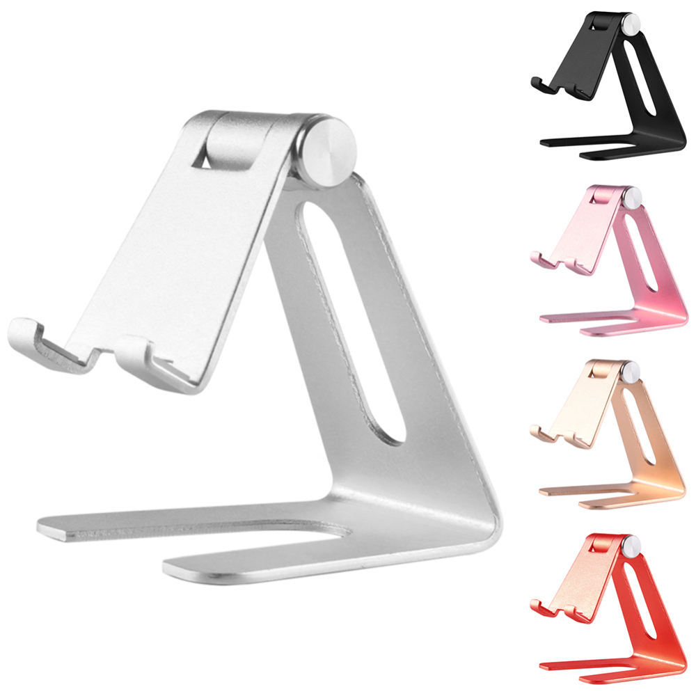Foldable Aluminium Alloy Desktop Mobile Phone Holder Desk Stand Tablet PC Adjustable Phone Mount For iPhone iPad For Samsung