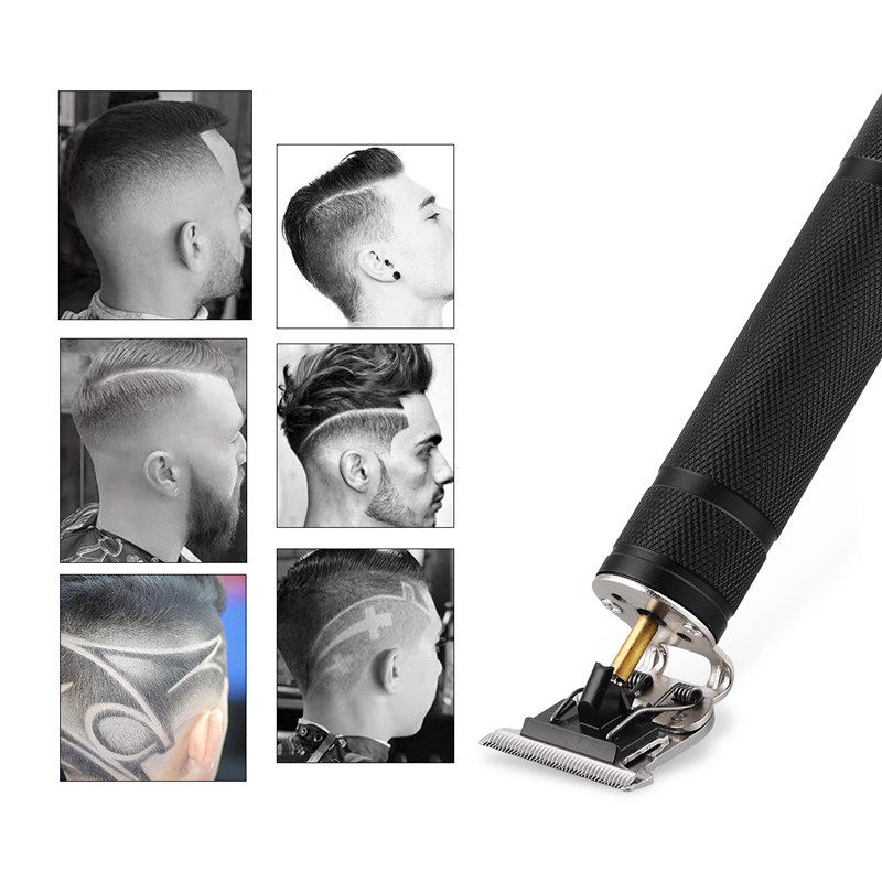 Professional Men's T9 Hair Trimmer Clipper 0mm Baldheaded Cutter Beard Shaving USB Precision Finishing Hair Cutting Machine Kid