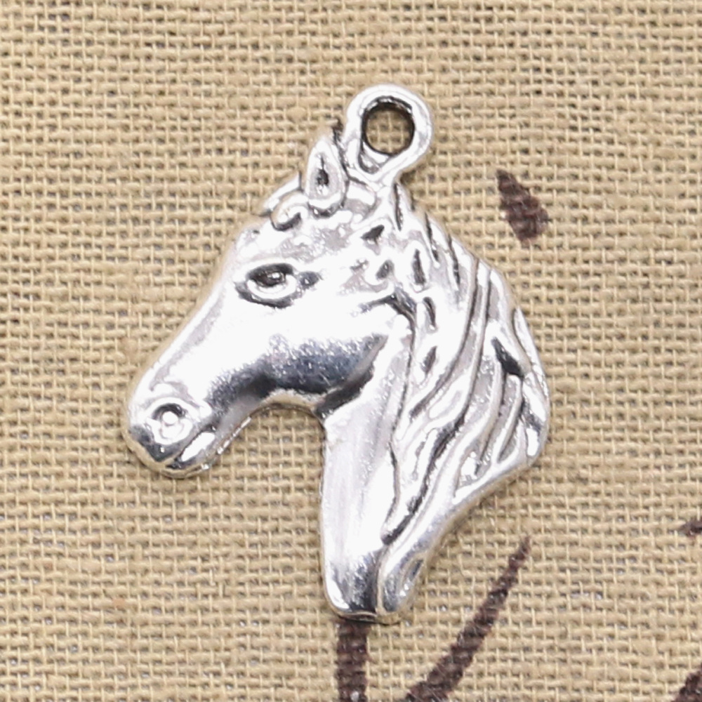 6pcs Charms Steed Horse Head 28x22mm Antique Making Pendant fit,Vintage Tibetan Bronze Silver color,DIY Handmade Jewelry