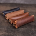 Handmade Genuine Leather Pencil Bag Vintage Retro Style Cowhide Zipper Pen Case School Bag Office Stationery S28 20 Dropship